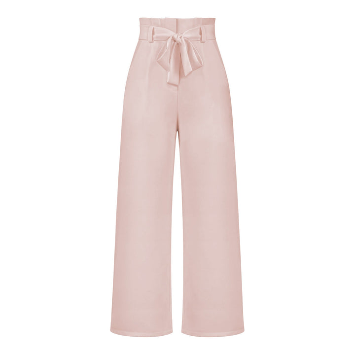 Damen Weit geschnittene Hochbundhose mit Bindegürtel Drune