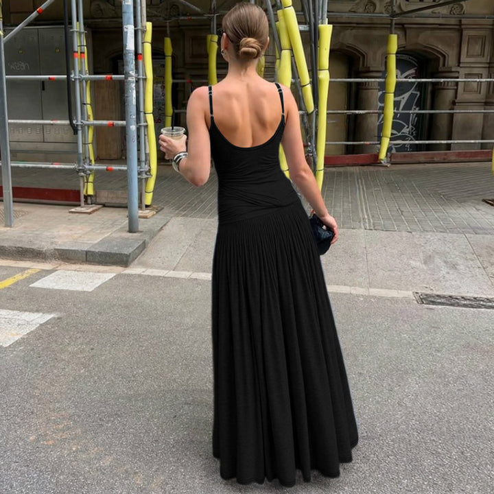 Damen Elegantes Maxikleid mit Wickel-Design und elastischem Oberteil Drune