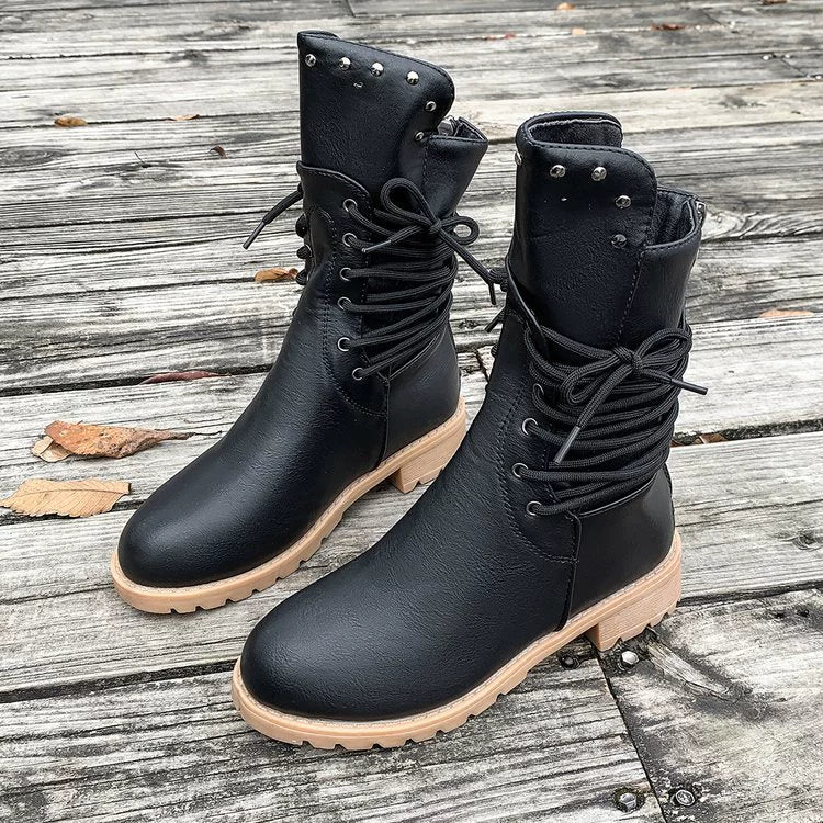 Drune Leather Lace-Up Boots Detail