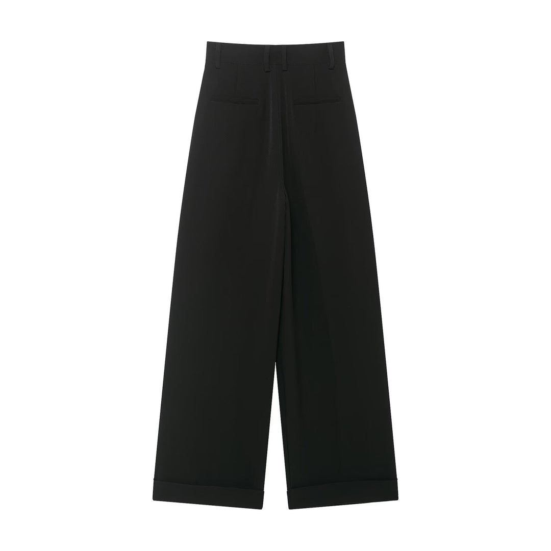 Damen Culotte‑Hose mit Wickel‑Front und weitem Bein Drune