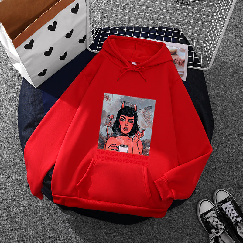 Damen Hoodie mit kreativem Grafikdruck Drune