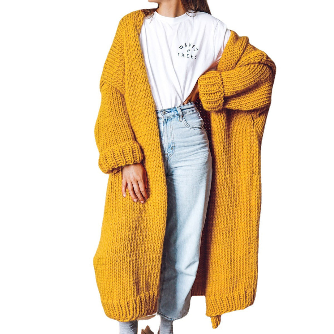 Damen Langärmeliger Grobstrick Cardigan Drune