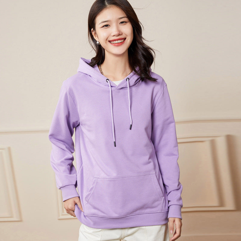 Damen Oversize-Kapuzenpullover aus Baumwoll-Mix mit Kängurutasche und gerippten Bündchen Drune