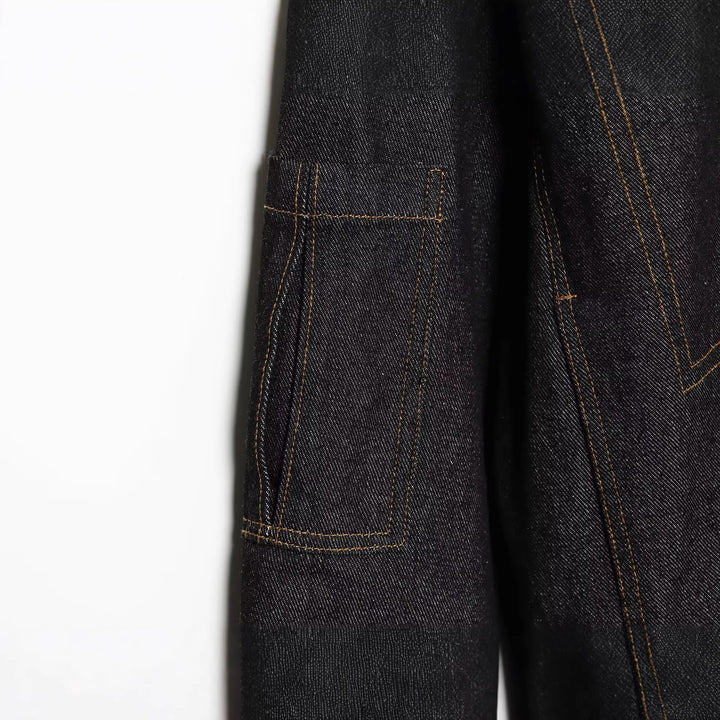 Damen Cropped Jeans-Utility-Jacke mit Reißverschluss, Stehkragen und elastischem Saum Drune