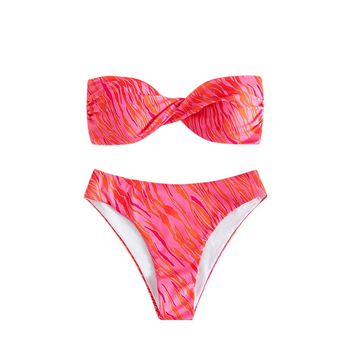 Damen Bandeau-Bikini mit modernem Leopardenmuster Drune