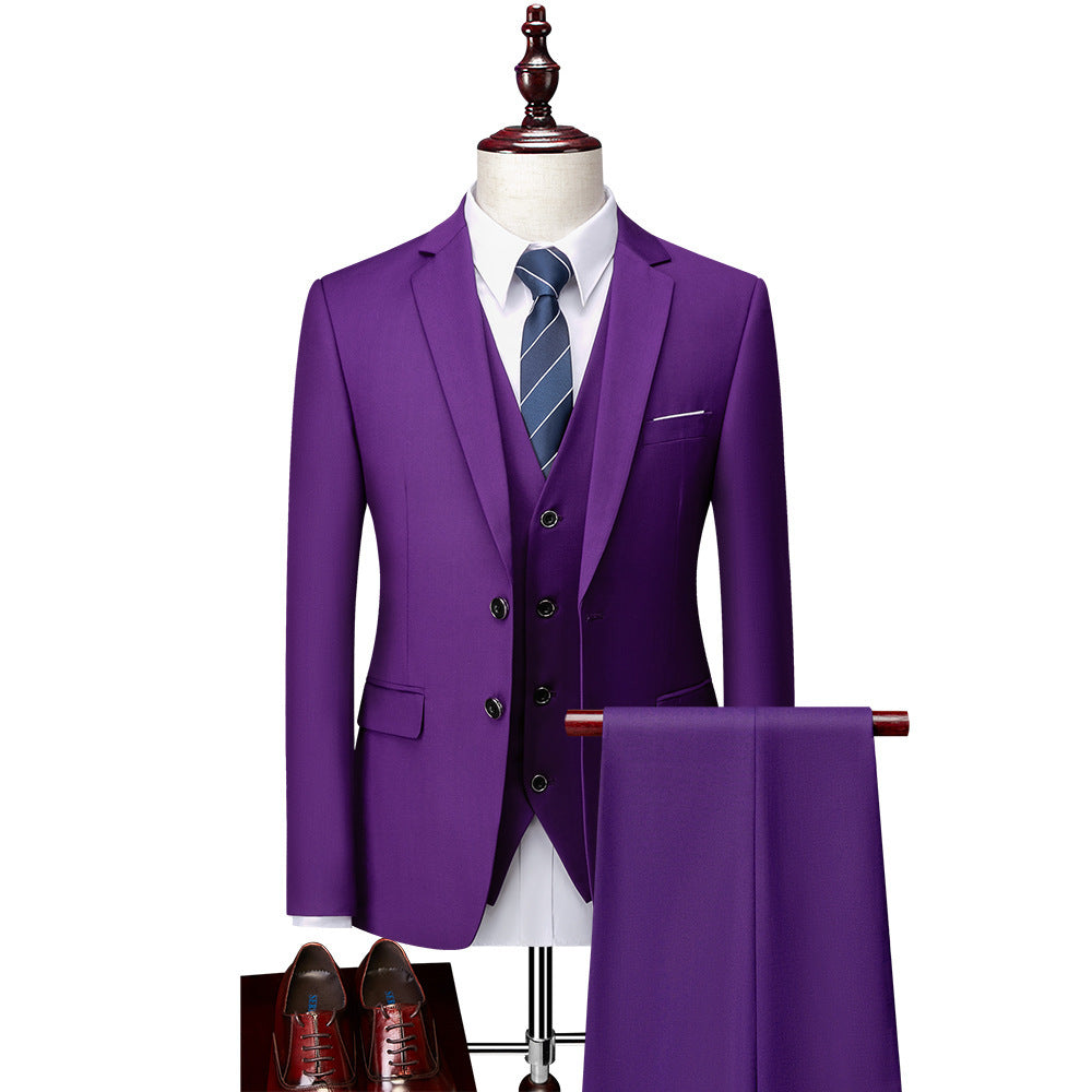 Herren Dreiteiliger Business-Anzug mit tailliertem Schnitt, Weste und klassischem Revers Drune