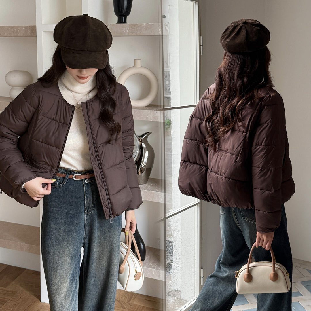 Damen Wärmende Steppjacke mit modischem Schnitt und Taschen Drune