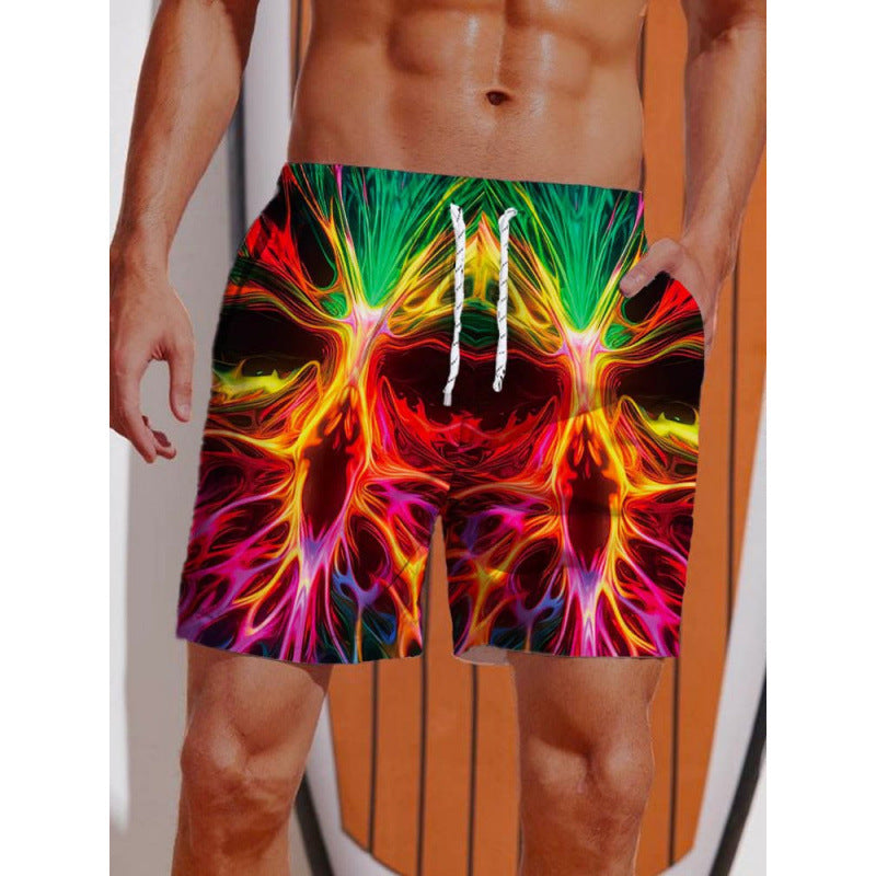 Herren Grafik Psychedelischer Druck Badehose Drune