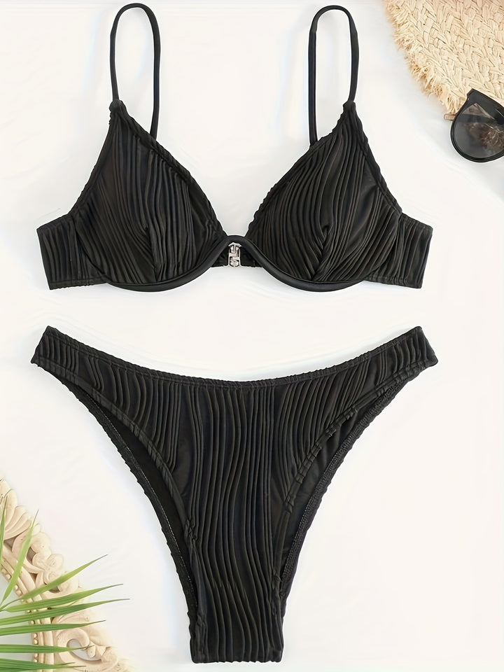 Damen Bikiniset mit elegantem Faltenmuster Drune