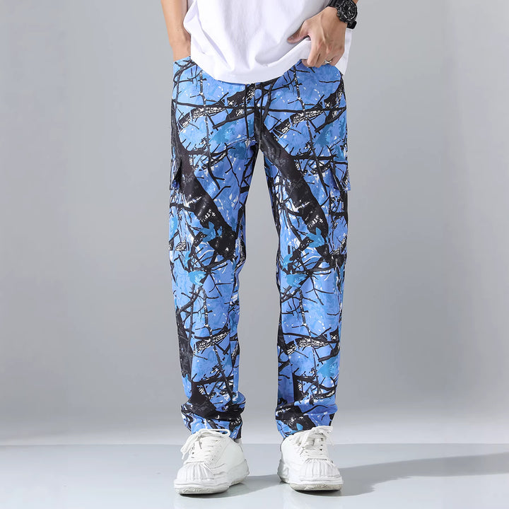 Herren Tapered Cargo-Jogginghose mit Multifachtaschen, Tunnelzug & Utility-Details Drune