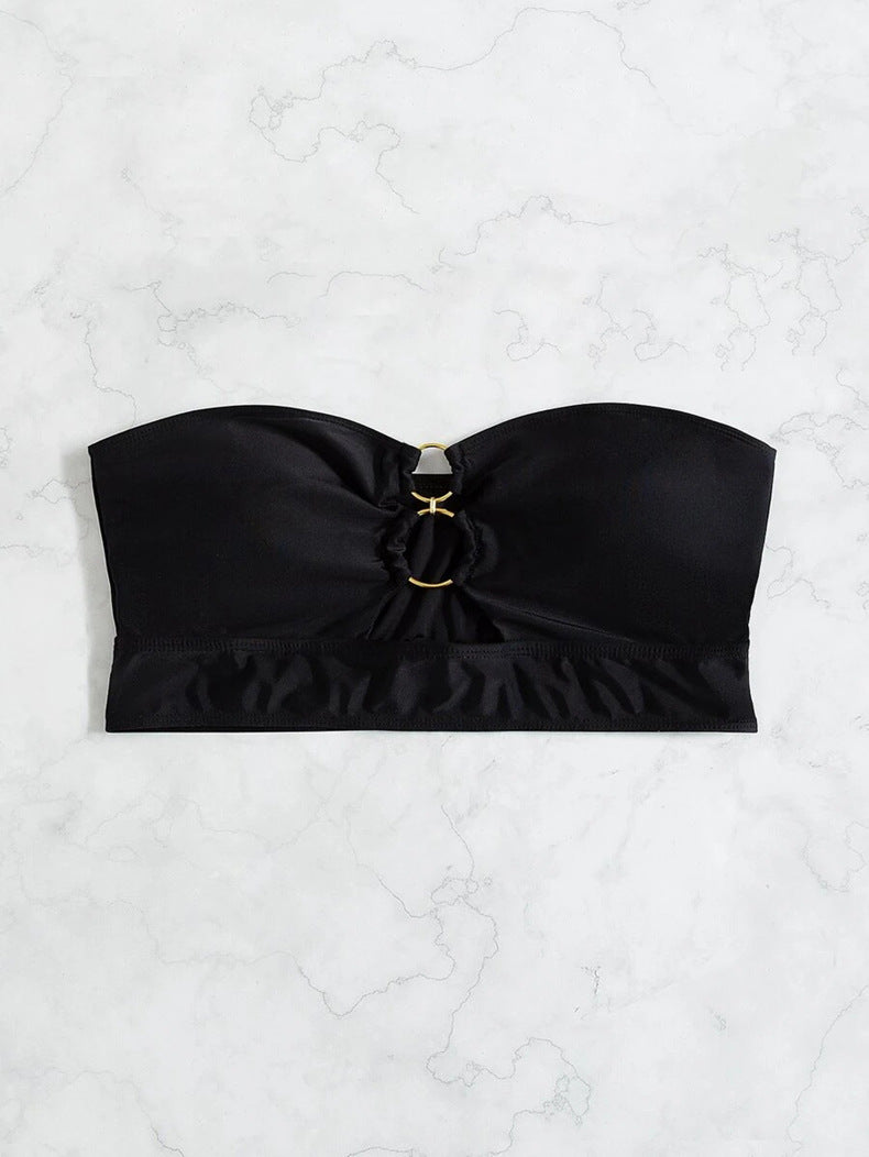 Damen Bandeau-Bikinioberteil mit dekorativen Ringakzenten Drune