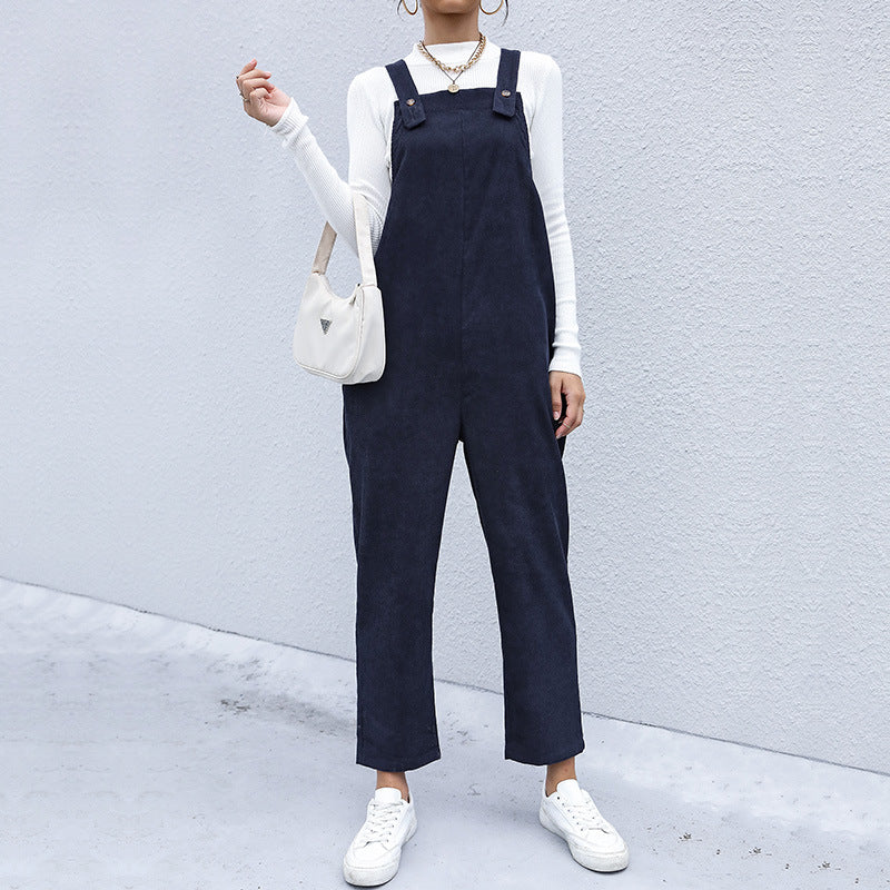 Damen Lässiger Overall mit hohen Kragen Drune
