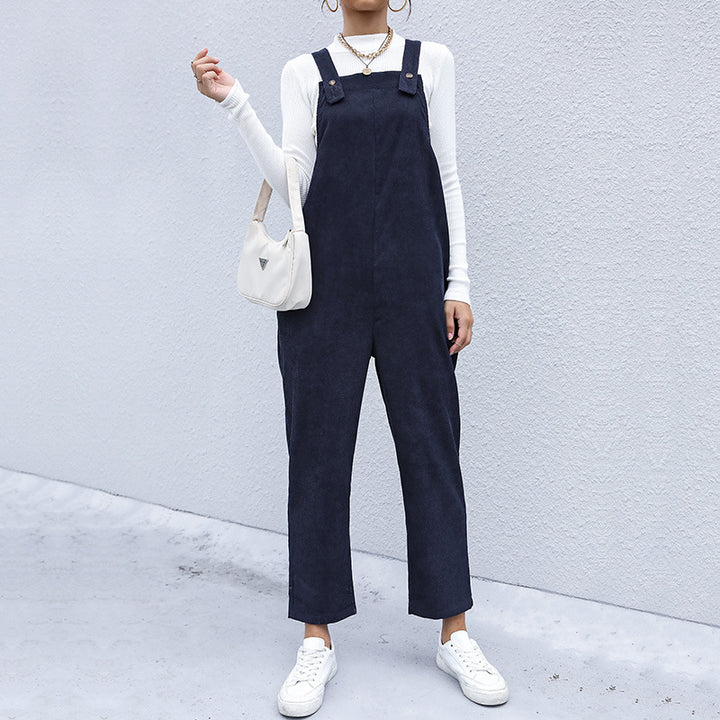 Damen Lässiger Overall mit hohen Kragen Drune