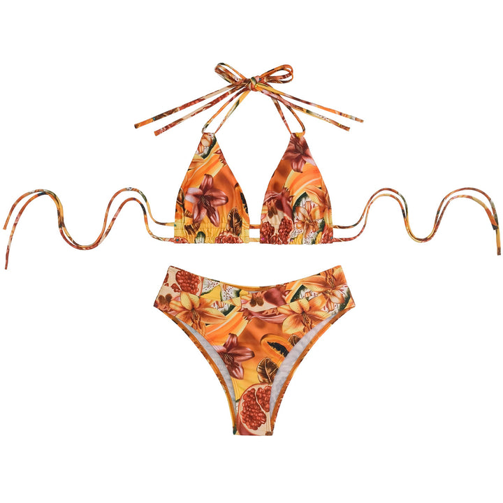 Damen Triangel-Bikini mit raffinierten Fruchtmotiven Drune