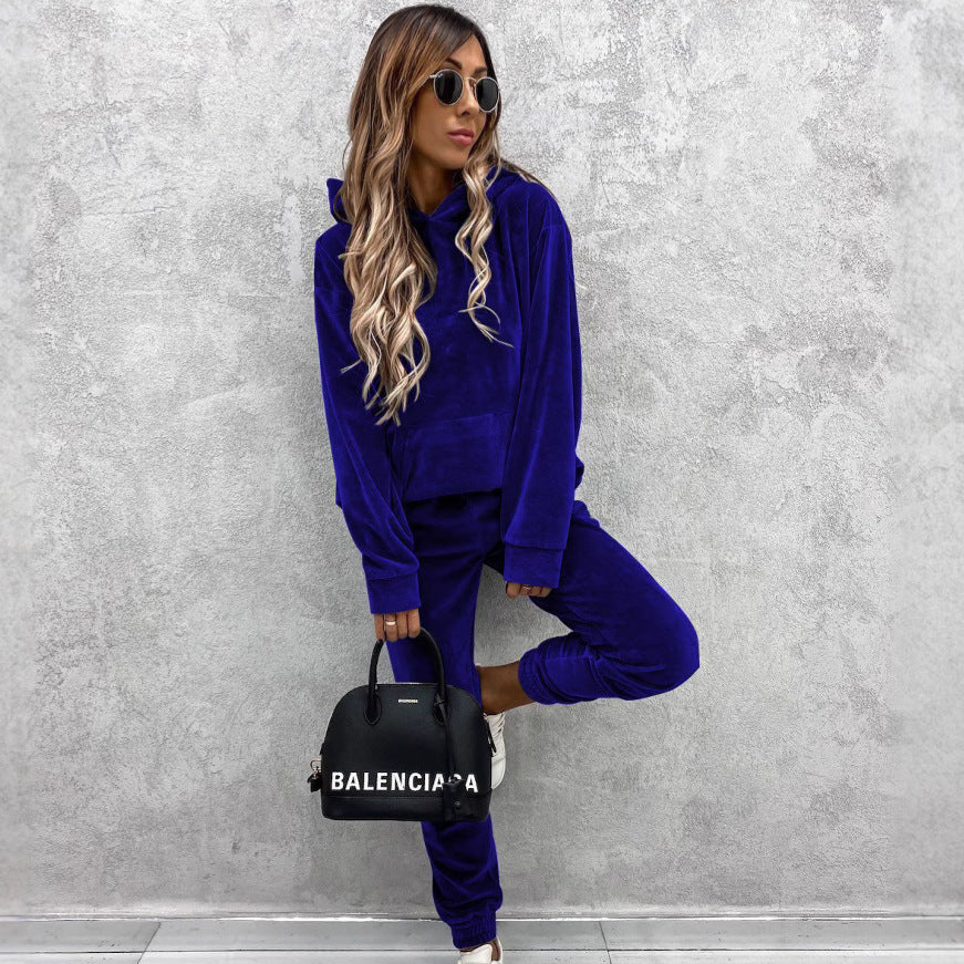 Damen kuscheliger Fleece-Hoodie mit lässigen Details Drune