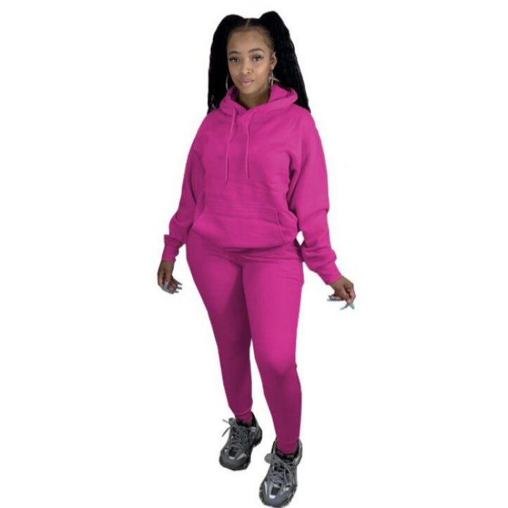 Damen Zweiteiliges Freizeitset mit Oversize Kapuzenpullover und Leggings mit hohem Bund, schmaler Passform Drune