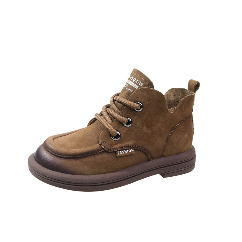 Damen nan modische Schnür-Ankleboots im Mokassin-Look mit weichem Veloursinnenfutter und stoßdämpfender Leichtsohle Drune