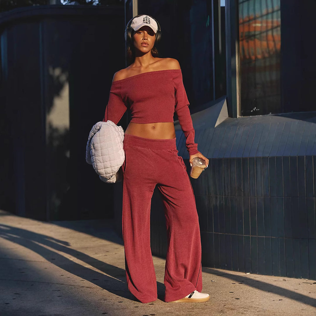 Damen bequemer Sport-Loungewear-Anzug im lässigen Schnitt Drune