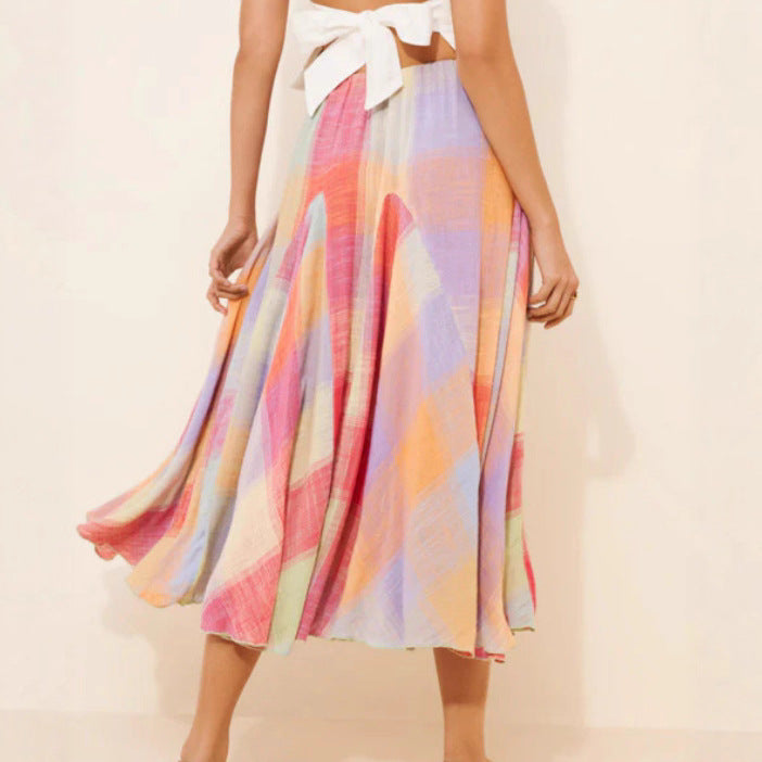 Damen Midirock mit farbenfrohem geometrischem Muster Drune