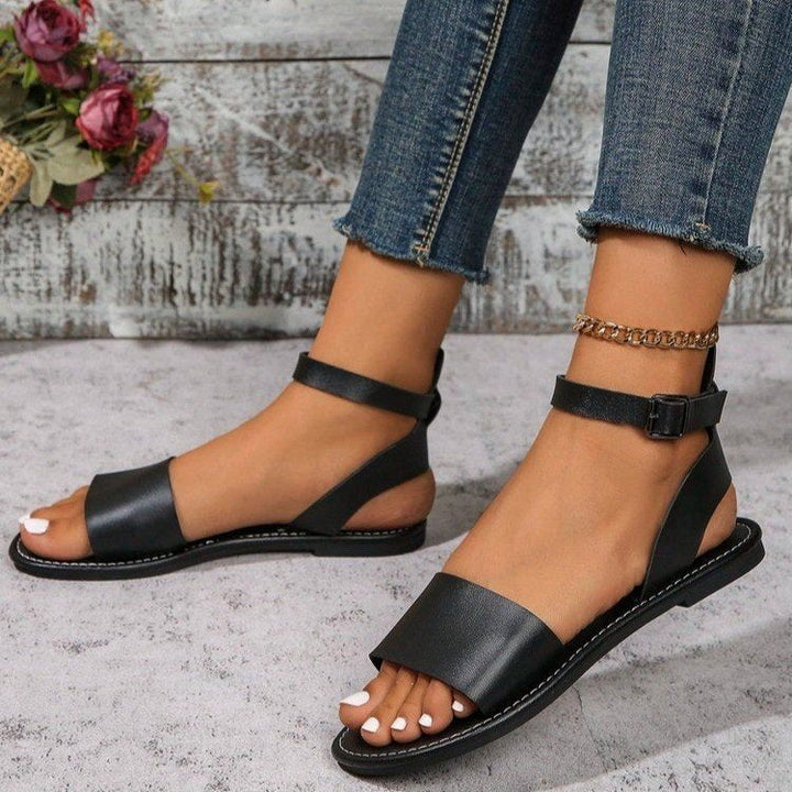 Damen elegante Riemchen-Sandalen mit verstellbarem Riemendesign Drune