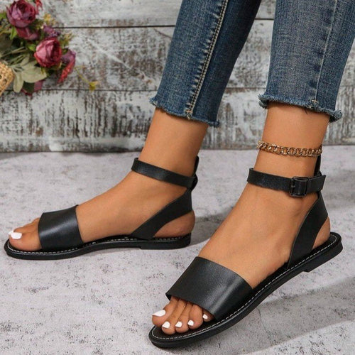 Damen elegante Riemchen-Sandalen mit verstellbarem Riemendesign Drune