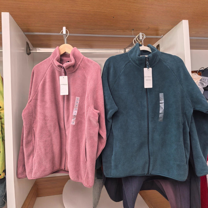 Damen Fleecejacke mit hohem Kragen und seitlichen Taschen Drune