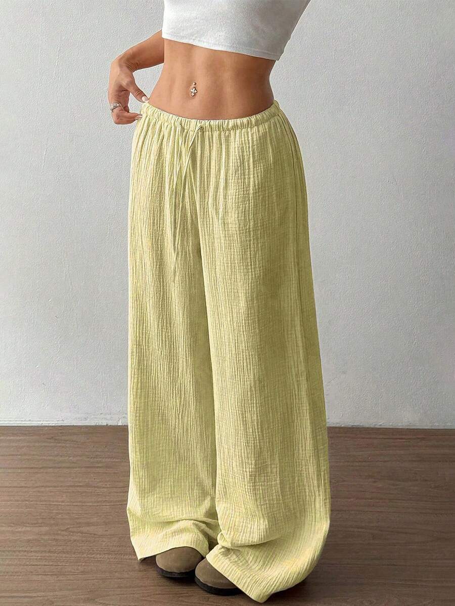 Damen Weite Sommerhose mit elastischem Bund und lockerem Schnitt Drune