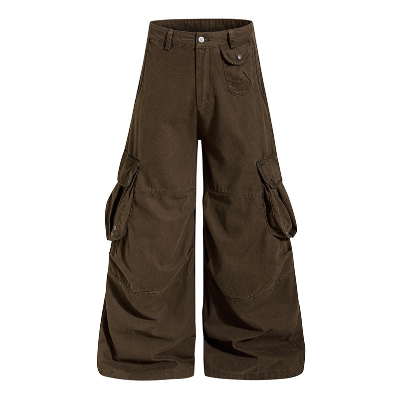 Damen weite Cargo‑Culottehose mit hoher Taille und Multifunktions‑Taschen Drune