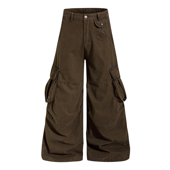 Damen weite Cargo‑Culottehose mit hoher Taille und Multifunktions‑Taschen Drune
