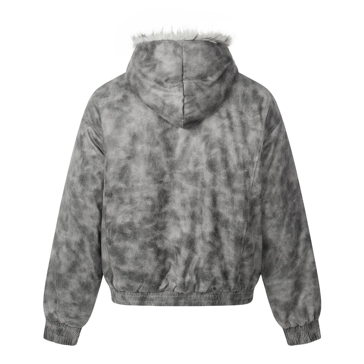Damen Kurzblouson im Vintage‑Wildlederlook mit Kapuze und Teddyfutter Drune