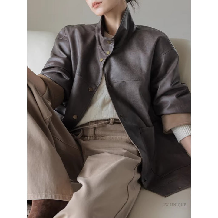 Damen Lederjacke mit modernem Schnitt Drune