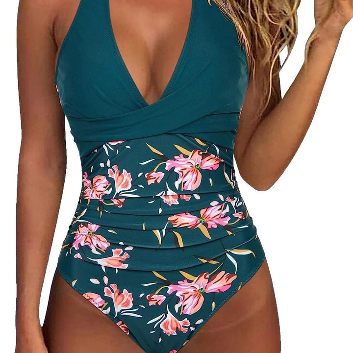 Damen Floral Design Badeanzug Drune