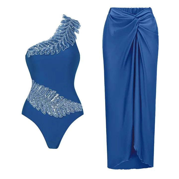 Damen Eleganter Einteiler mit funkelnden Paillettenapplikationen Drune