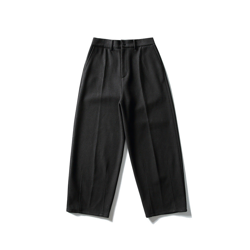 Damen Weite Cropped-Hose mit Bügelfalte und hoher Taille Drune
