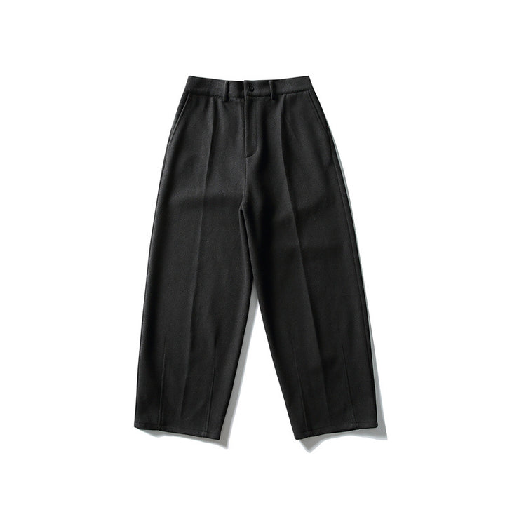 Damen Weite Cropped-Hose mit Bügelfalte und hoher Taille Drune