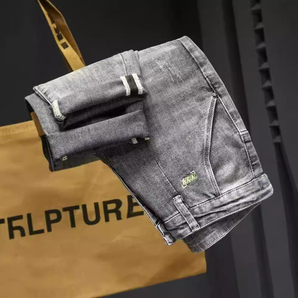 Herren lässige Jeans mit modernen Used-Effekten und konisch zulaufendem Bein Drune