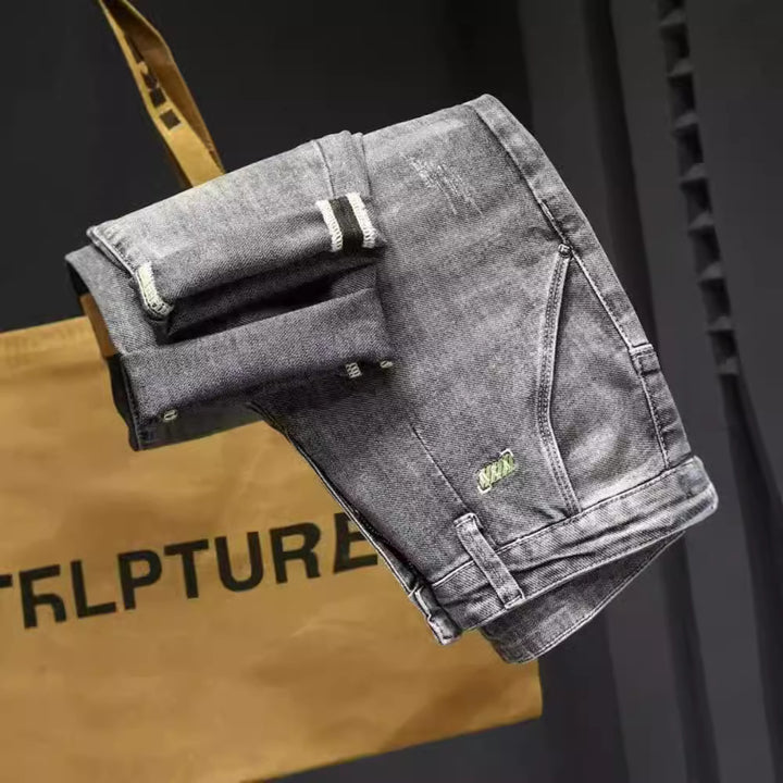 Herren lässige Jeans mit modernen Used-Effekten und konisch zulaufendem Bein Drune
