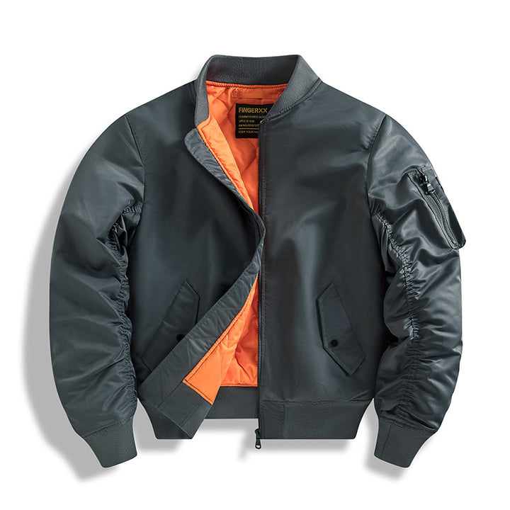 Herren  isolierte Flugjacke im Bomber-Stil mit kontrastierendem, gefüttertem Innenfutter und Ärmel-Reißverschluss-Nutzungsfach Drune