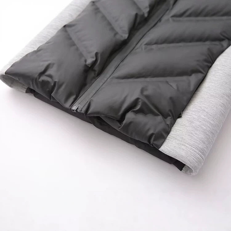 Damen Kapuzen-Hybridjacke mit gesteppter Front und Sweat-Ärmeln Drune
