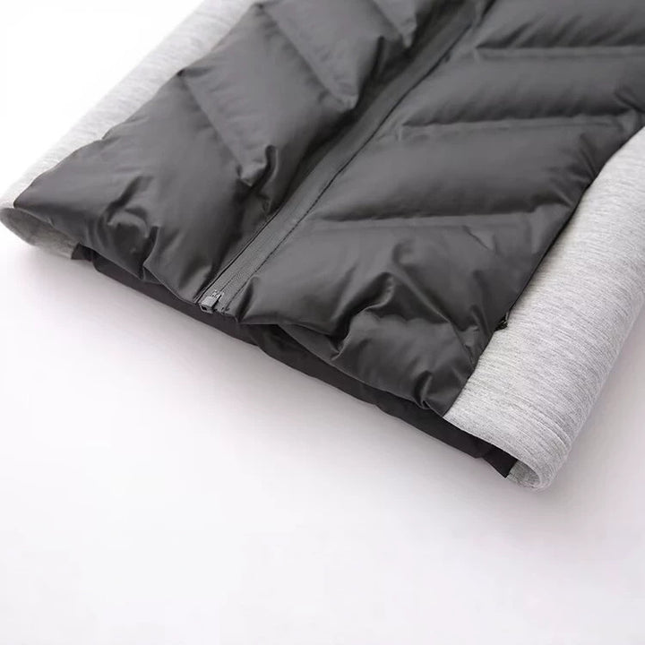 Damen Kapuzen-Hybridjacke mit gesteppter Front und Sweat-Ärmeln Drune