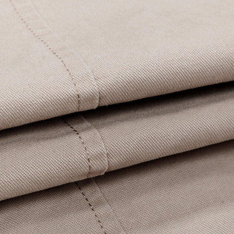 Herren mittellanger Kapuzenparka mit kariertem Innenfutter und verdeckter Zip‑Knopfleiste Drune