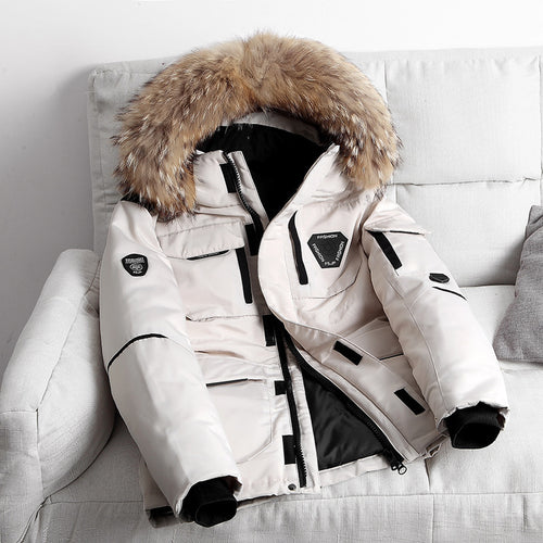Herren Winterparka mit abnehmbarer Kunstfellkapuze, Thermoisolierung und Utility‑Taschen Drune