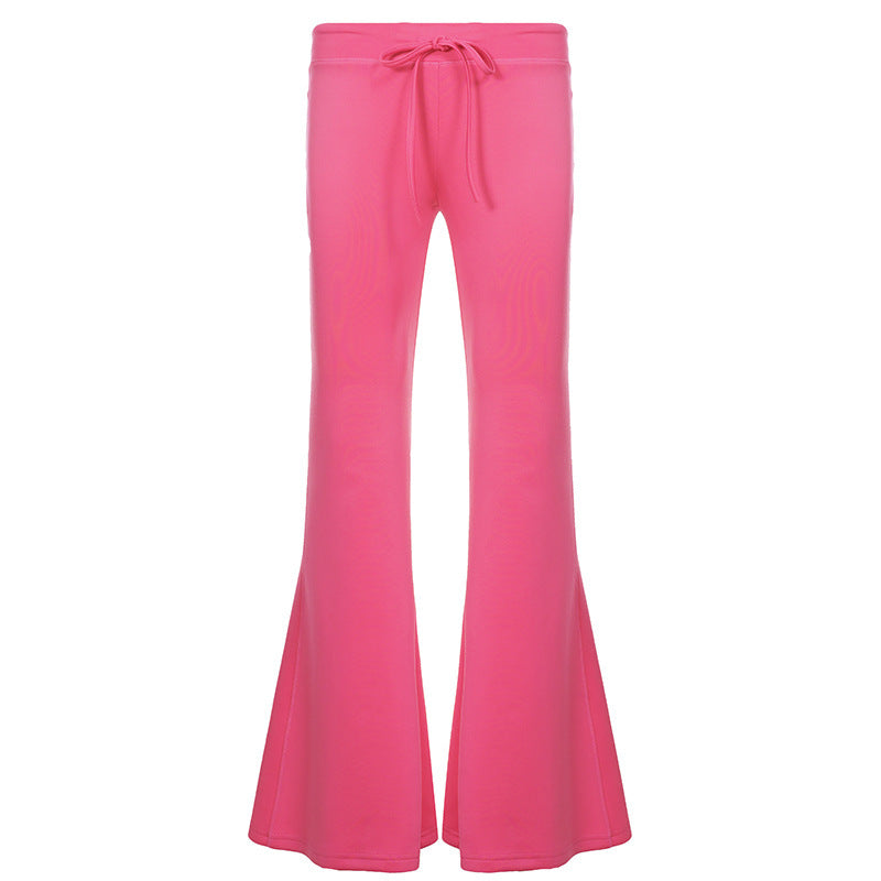 Damen ausgestellte Schlaghose mit Tunnelzug und Stretch-Jersey Drune