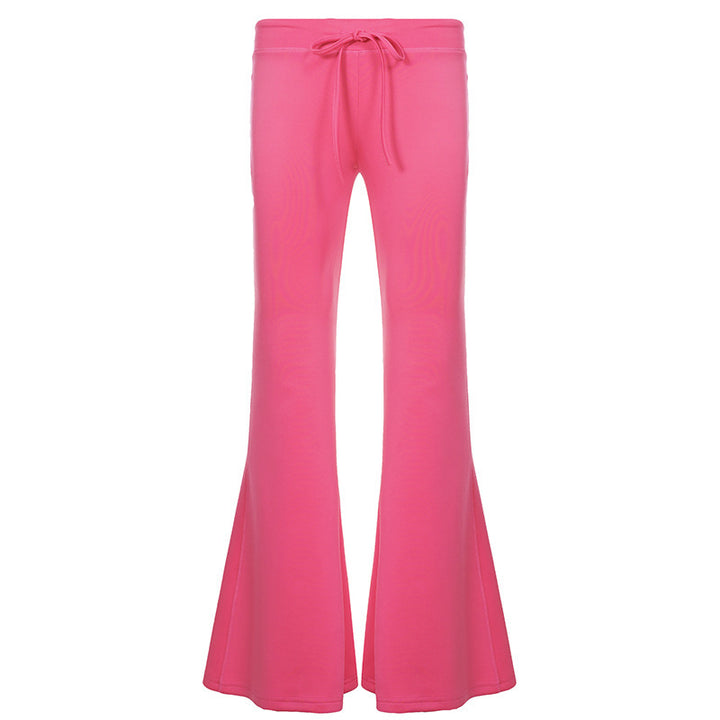 Damen ausgestellte Schlaghose mit Tunnelzug und Stretch-Jersey Drune