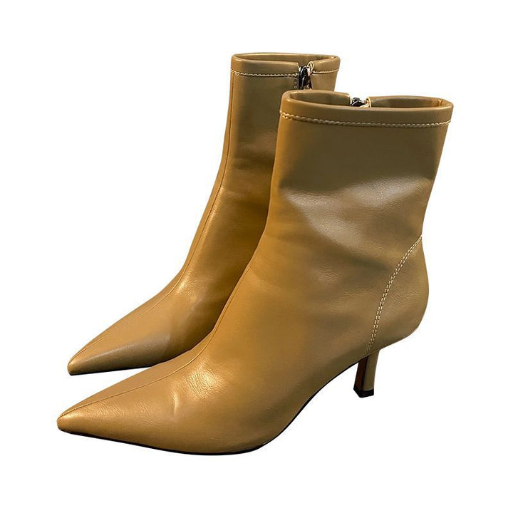 Damen knöchelhohe Stretch-Stiefelette mit spitzer Zehenpartie und schlankem Sculpted-Absatz Drune