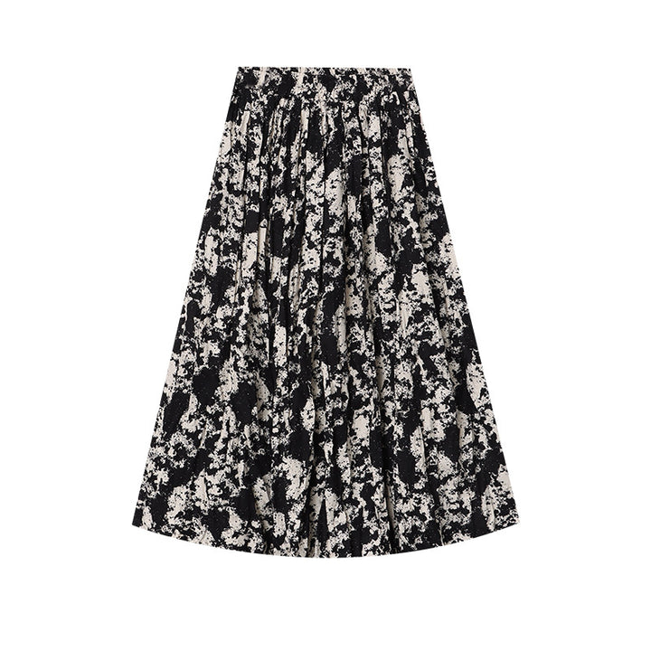 Damen midirock mit floralem Muster und elegantem Faltenwurf Drune