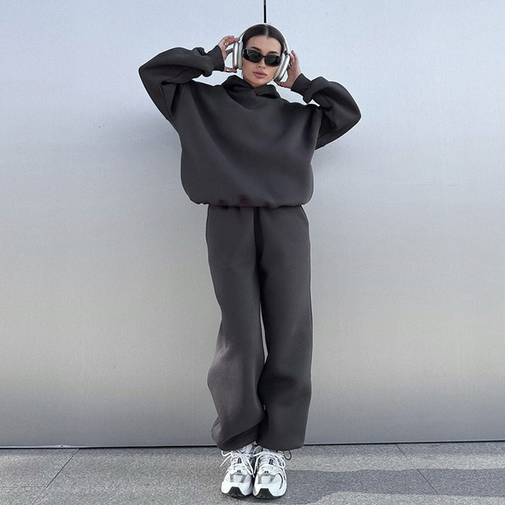 Damen Sportliches Hoodie und Jogginghose Set Drune