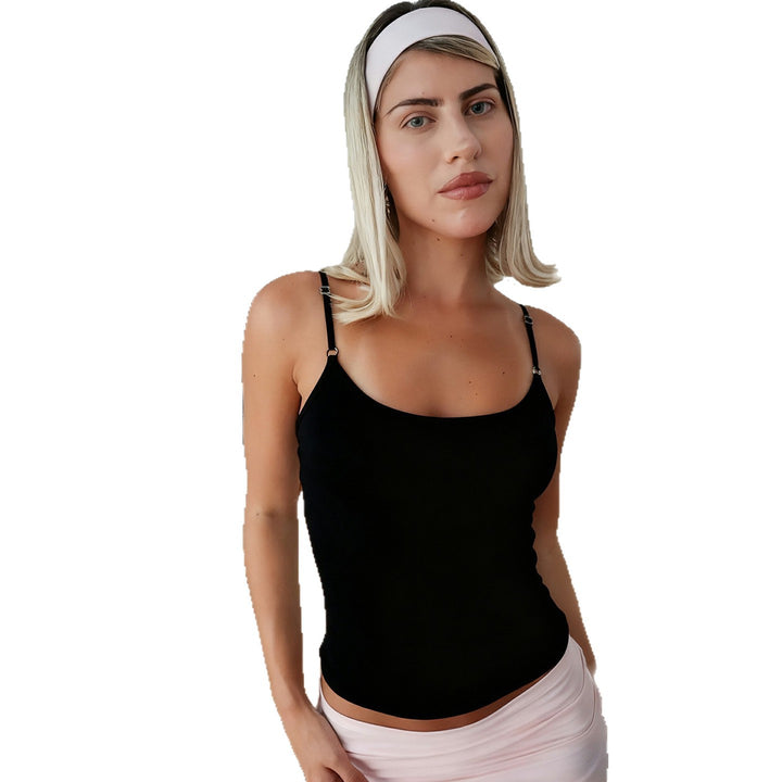 Damen Spaghetti-Träger Top aus hochwertiger Baumwollmischung Drune