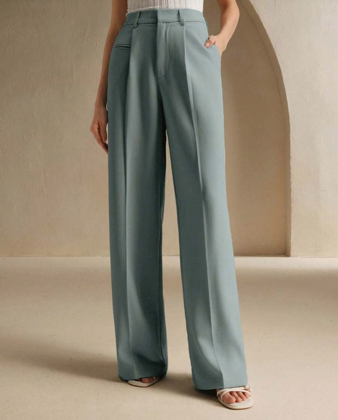 Damen Weite und elegante Anzughose mit hohen Bund Drune