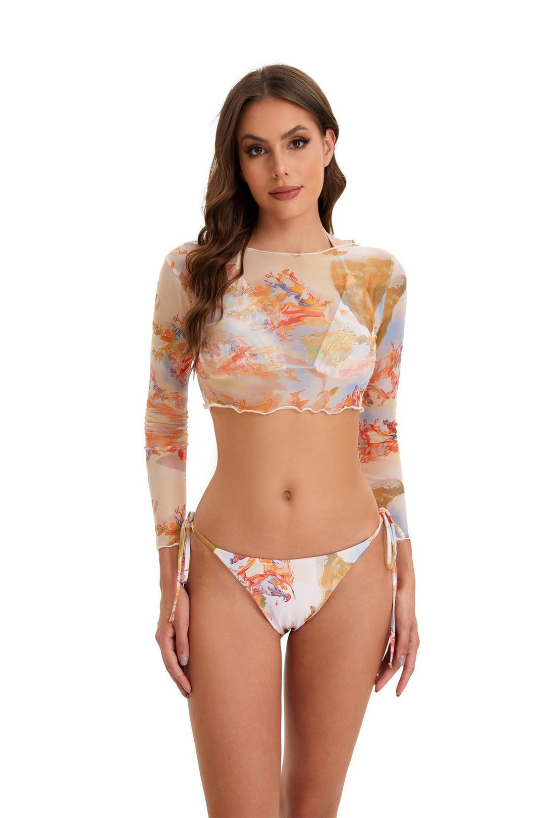 Damen Sportlicher Longsleeve Bikini-Set Drune
